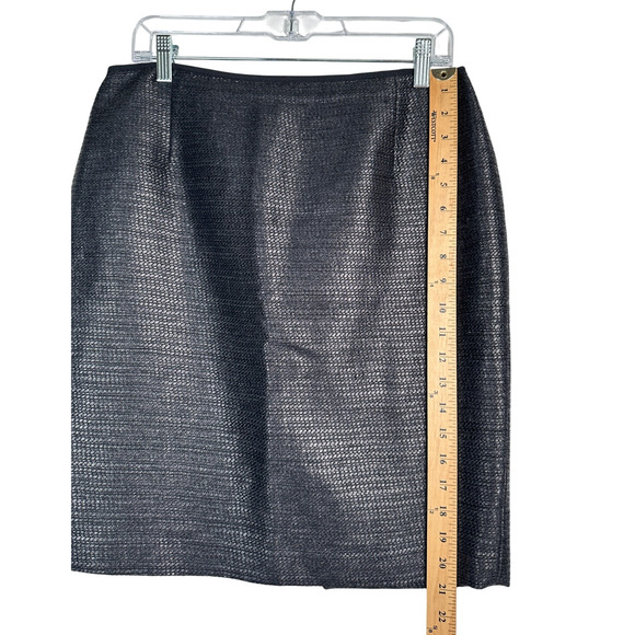 Elie Tahari 8 Stretch WOVEN BAMBOO Cindy Pencil Skirt $228 Textured Black - Picture 5 of 6